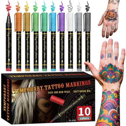 🔥Canetas marcadoras para tatuagem temporária para a pele