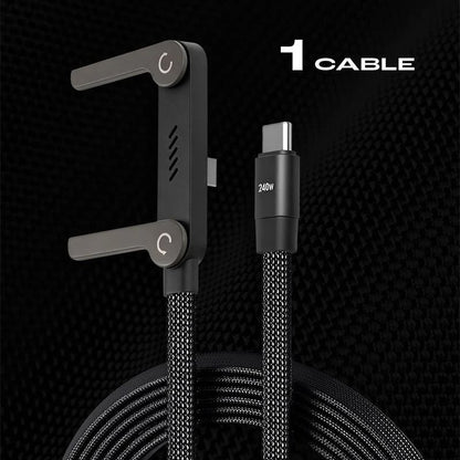 🎉COMPRE MAIS, POUPE MAIS🎁⚡️Carregamento super rápido de 240 W📱Cabo de carregamento com suporte invisível