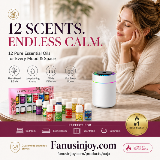 🔥Por tempo limitado, 50% de desconto!🎁🌺O aroma fresco eleva o seu humor!🌷Conjunto com 12 óleos essenciais solúveis em água