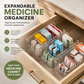 🔥 Organizador de medicamentos telescópico transparente — extensível, perfeito para um armário de medicamentos organizado 💊🗄️