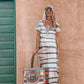 🍃 Vestido comprido largo | Vestido maxi de verão respirável com decote em V