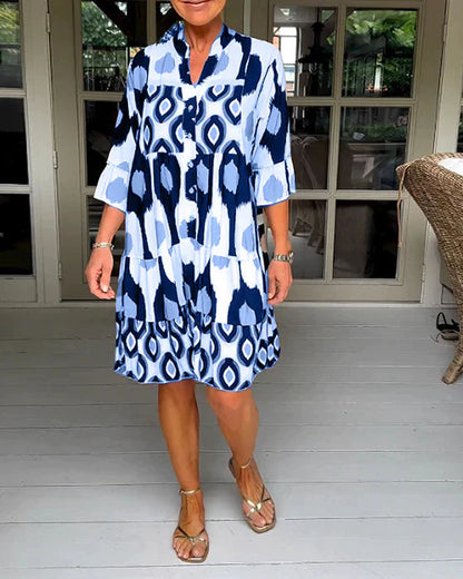 🔥PROMOÇÃO IMPERDÍVEL🔥Vestido plissado com estampado de bolinhas