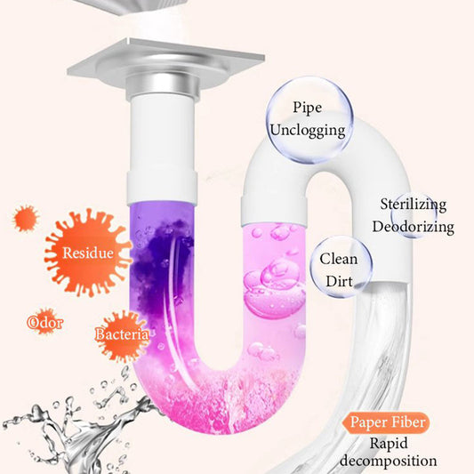 🚰 Oferta por tempo limitado: 50% de desconto ✨ Pó desentupidor de canos — Desentope, elimina odores e é seguro para a tubagem 🌿