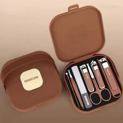 🔥Promoção Imperdível (50% de desconto)🔥Conjunto de Manicure Portátil com 7 Peças e Corta-unhas à Prova de Salpicos