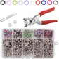 🛠️ 50% DE DESCONTO AGORA! ✨ Kit de artesanato DIY com botões de pressão - Crie roupas e acessórios personalizados com ferramentas fáceis de usar e botões multicoloridos 🧵🎨