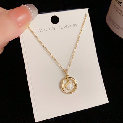 🌟Colar encantador com círculo de zircônia e conchas