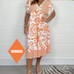 ✨Vestido casual estampado com decote em V e mangas curtas com franjas