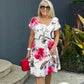 🔥Sucesso de Vendas! 50% de desconto🔥🌸Especial Verão🌸 Vestido Cascata com Estampado Floral Multicolor
