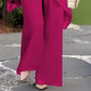 💎 60% DE DESCONTO! 💎 Conjunto encantador composto por top assimétrico e calças largas – bainha assimétrica, dupla camada esvoaçante e elegância para todo o dia 👗✨