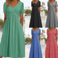 🌷50% de desconto na primavera🌷Vestidos longos de manga curta com decote em V para mulher