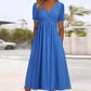 🌷50% de desconto na primavera🌷Vestidos longos de manga curta com decote em V para mulher