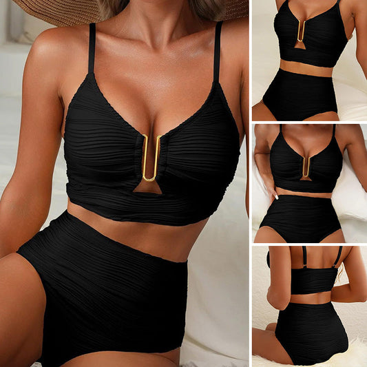 Damen Push-up Bikini mit hohem Bund