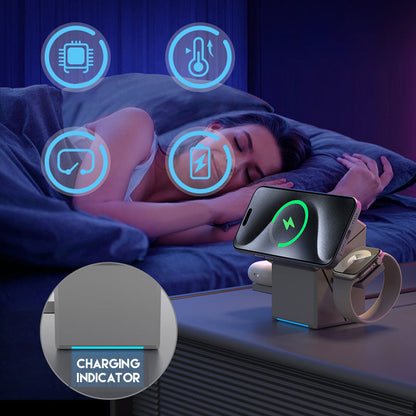 50% DE DESCONTO🔥Ofertas imperdíveis - Estação de carregamento sem fios magnética dobrável 3 em 1