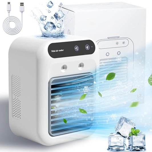 ❄️ 50% de desconto de verão ❄️ Mini ar condicionado portátil com função de refrigeração e humidificação