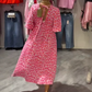 🏖️Promoção de Verão🎀Vestido estampado com decote em V para mulher