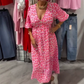 🏖️Promoção de Verão🎀Vestido estampado com decote em V para mulher
