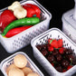 ⚡Promoção Relâmpago 50% Desconto🍇 Conjunto de 3 Recipientes para Armazenar Fruta no Frigorífico com Escorredor Removível