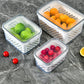 ⚡Promoção Relâmpago 50% Desconto🍇 Conjunto de 3 Recipientes para Armazenar Fruta no Frigorífico com Escorredor Removível
