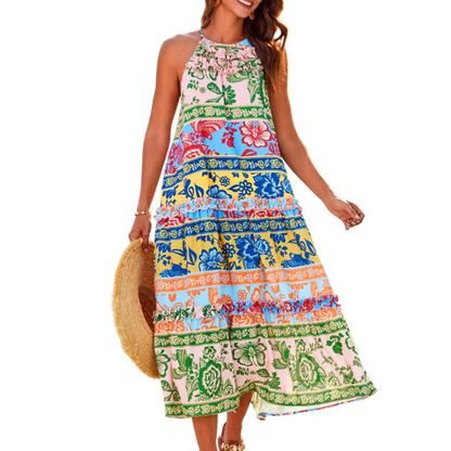 Vestidos femininos largos e encantadores com estampados arrojados