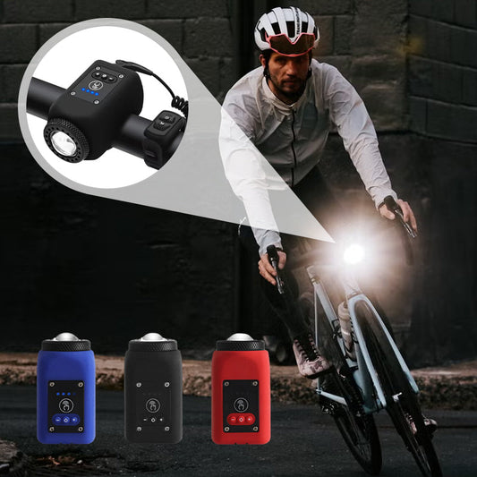 Farol impermeável para bicicleta para uso no exterior com buzina