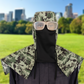 Poncho multifuncional à prova de poeira com capuz, máscara facial e óculos antiembaciamento