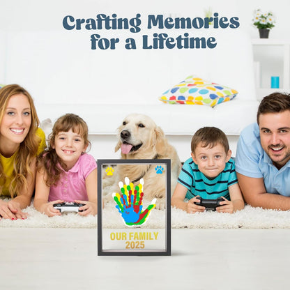 ⏳ 50% de desconto por tempo limitado ⏰ Kit de lembranças em família com marcas das mãos 🎨 Kit "faça você mesmo" (DIY), inclui placa em acrílico e 🖐️ tintas coloridas; comporta até 4 marcas de mãos.
