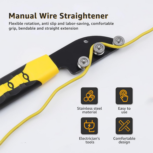 🔥Promoção Imperdível com 50% de desconto🔥 Alisador de Fios Manual – Rolos que deslizam suavemente, ajuda a endireitar cabos e fios, ferramenta manual resistente 🔧