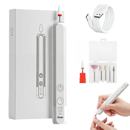 Kit portátil recarregável 6 em 1 para perfuração de unhas