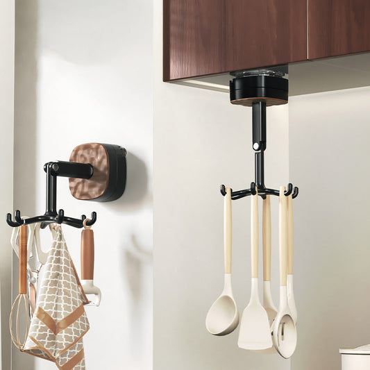 ☀️Suporte para utensílios de cozinha com gancho giratório 360°