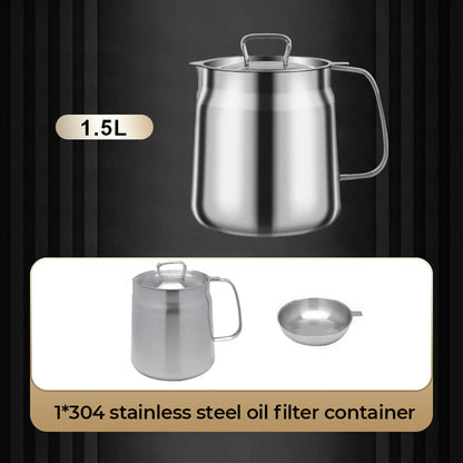 🧑‍🍳 50% DE DESCONTO! Recipiente multifuncional para filtro de óleo em aço inoxidável – Grande capacidade, filtro reutilizável. Poupa óleo, mantém a cozinha limpa e saudável. Um artigo indispensável na cozinha! 🔥✨