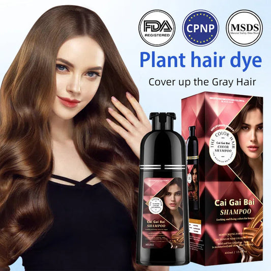 🍎 NOW 50% OFF! ✨ 3-in-1 Hair Coloring Shampoo, Plant Extracts for Vibrant Hair