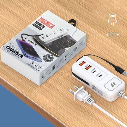 ⚡Novidades de 2026 – Carregador Multifunções Rápido 2PD + 2USB! 🔌📱 66W, Cabo Tipo-C Integrado, Carrega 4 Dispositivos Simultaneamente em Segurança
