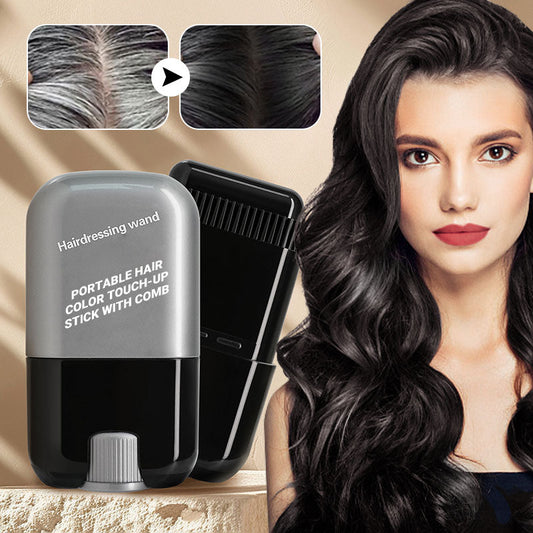 Lápis retocador de cor para cabelos portátil com pente