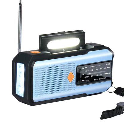 Rádio meteorológico de emergência solar com manivela