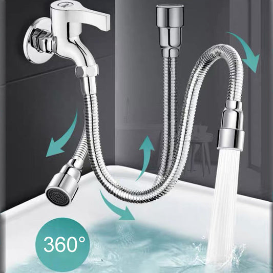 Extensão flexível de 360 graus em aço inoxidável para torneira, à prova de salpicos