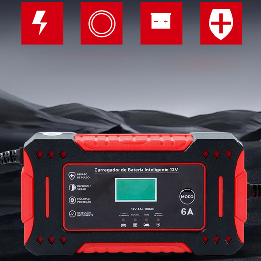 🔋 Carregador e mantenedor de bateria inteligente portátil para automóveis | Partida de emergência e uso doméstico