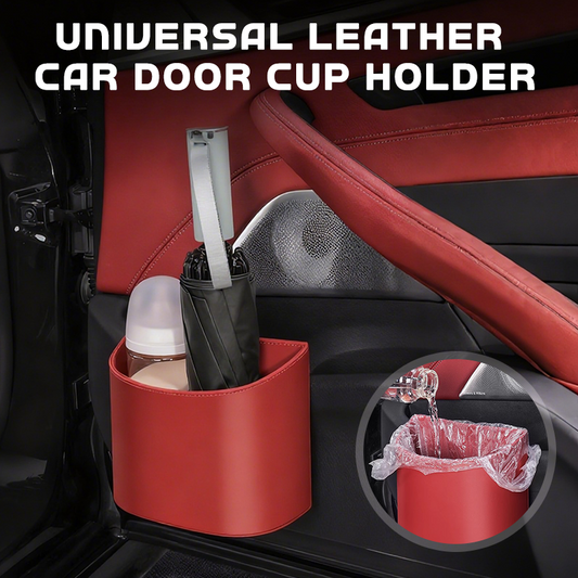 Porta-copos universal em couro para porta de carro