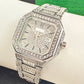 📢📢60% DE DESCONTO! Relógio de luxo quadrado com strass – Brilho deslumbrante, resistente a riscos e fecho seguro! ✨⌚