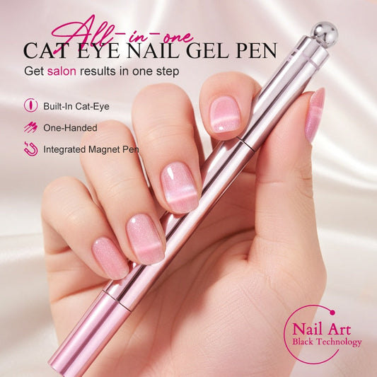 📢📢Compre 1 e ganhe 1 grátis!⏰Caneta de gel para unhas «Cat Eye» tudo-em-um – Obtenha um efeito «cat eye» hipnótico com uma única pincelada! Gel magnético, brilho duradouro, a magia do salão de beleza em casa. 🖤🌌