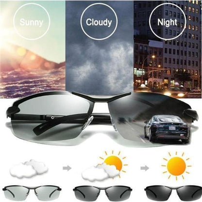 2026 Óculos de sol fotocromáticos com lentes polarizadas antirreflexo (50% de desconto) 😎
