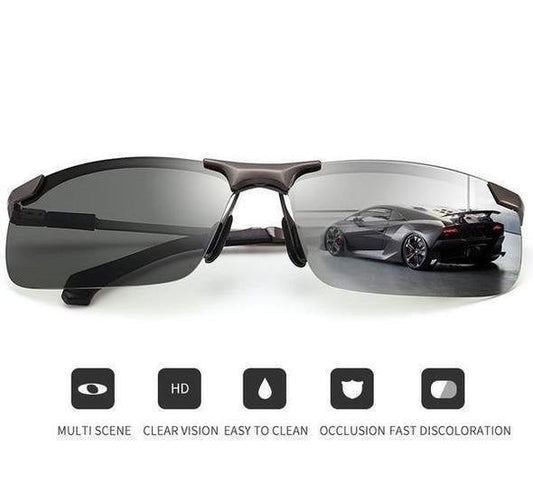 2026 Óculos de sol fotocromáticos com lentes polarizadas antirreflexo (50% de desconto) 😎