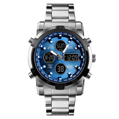 ⌚ 50% DE DESCONTO AGORA! 🪖 Relógio militar masculino – Visor analógico-digital, à prova de água e resistente a choques 🛡️