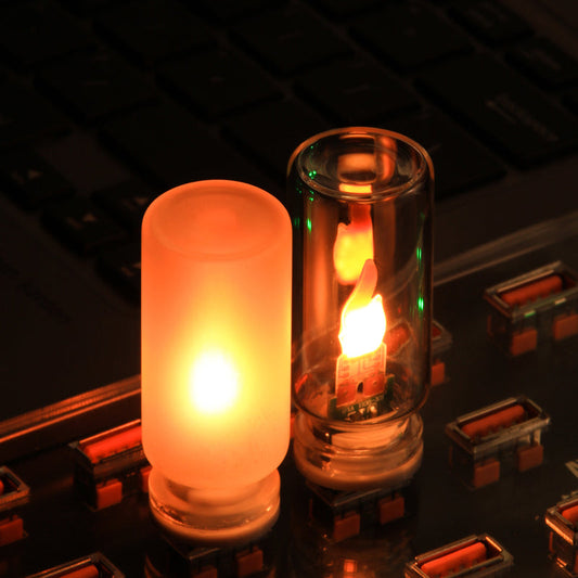 Lâmpada ambiente USB com chama realista