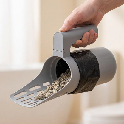 🐱 50% DE DESCONTO AGORA!✨ Pá para areia de gato com caixote do lixo integrado – Peneiramento eficiente e grande capacidade – Um artigo de higiene essencial 🗑️