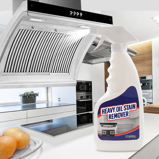 Spray espumante para remoção de manchas de óleo pesado na cozinha