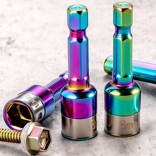 Chave de soquete com haste hexagonal de 8 mm em aço cromo-vanádio
