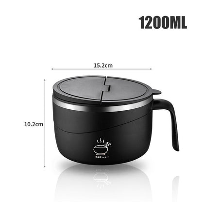 ⏳ÚLTIMO DIA DE PROMOÇÃO 50% DE DESCONTO💕Tigela multifuncional de aço inoxidável 304 com grande capacidade e proteção contra queimaduras para macarrão instantâneo