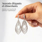 Brincos pendentes com folhas sobrepostas para mulher