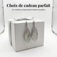 Brincos pendentes com folhas sobrepostas para mulher