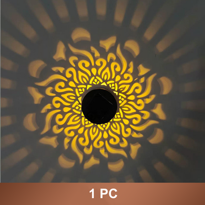 ☀️ Lâmpada solar Mandala para jardim e terraço – Lâmpada de chão e aplique de parede 2 em 1 – Decoração ornamental com efeito vintage – À prova de ferrugem e duradoura